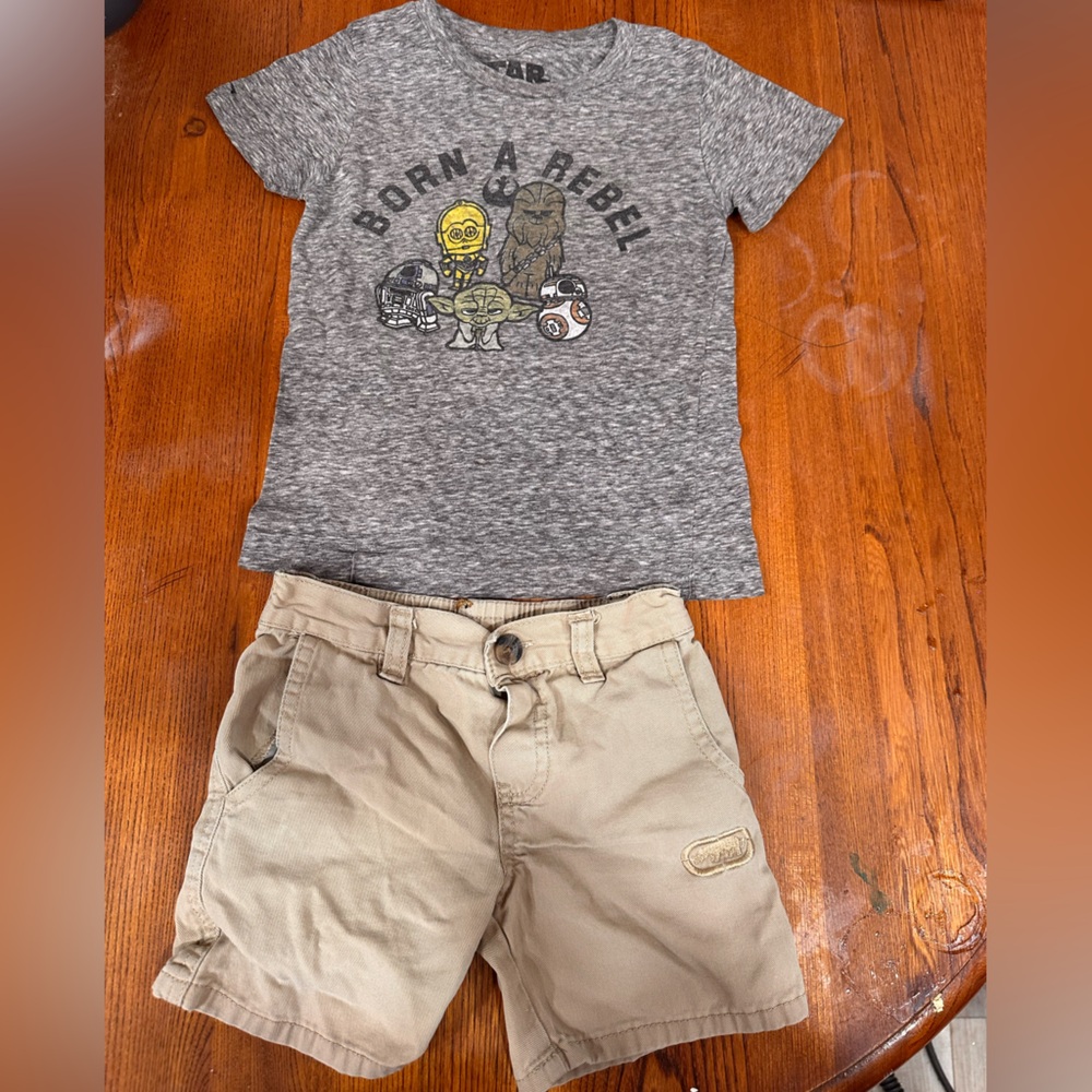 3 for $10! Star Wars shirt with tan shorts